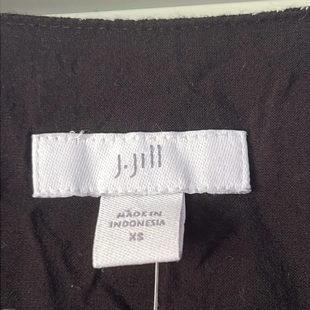 NWT J. Jill Black White Mixed Print Plaid Print Midi Dress - Picture 6 of 10